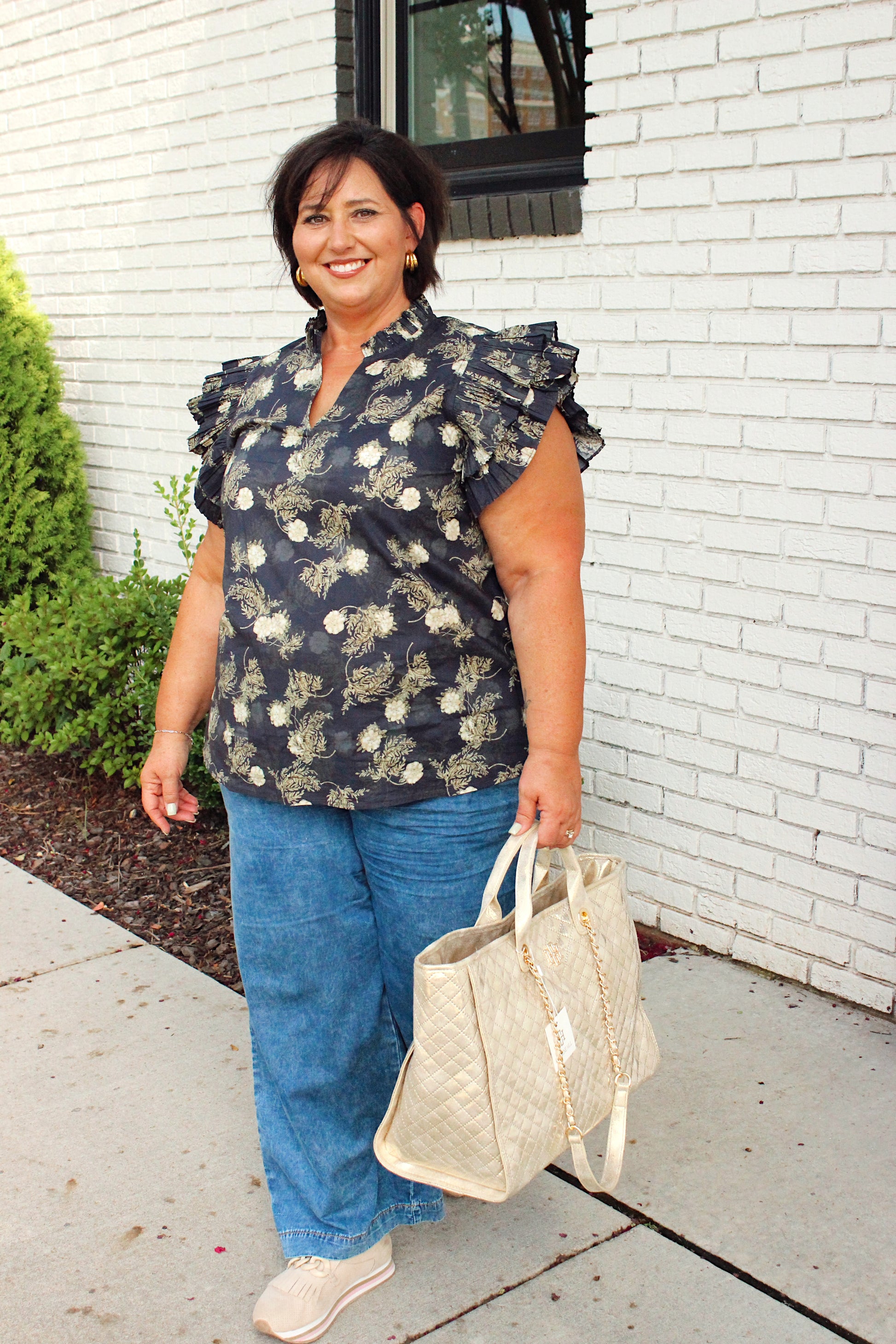 Fall Hydrangea Blouse Plus