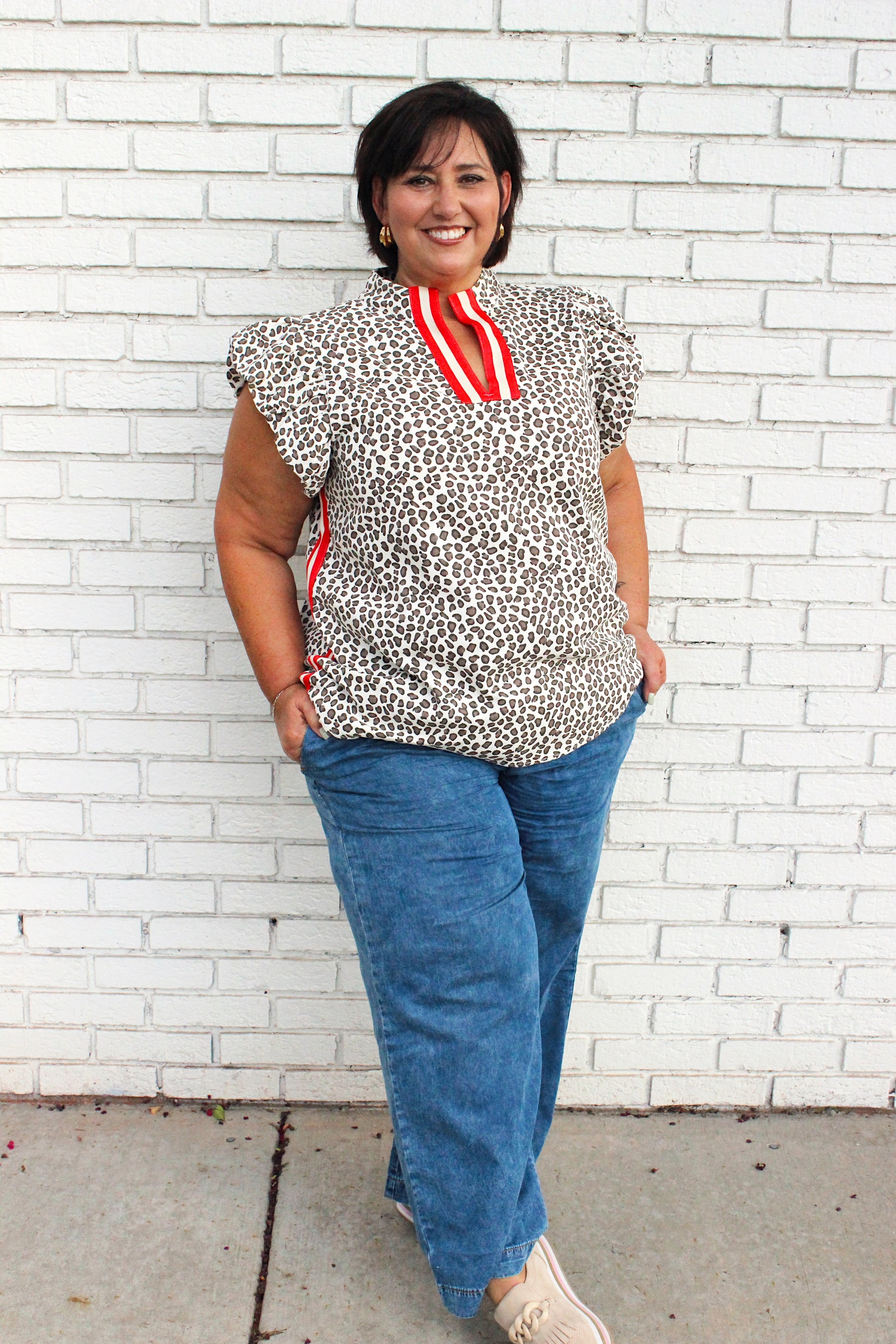 Animal Color Block Top Plus