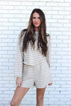 Toffee Stripe Shorts Set