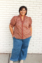 A Dusting of Leaves Plus Blouse