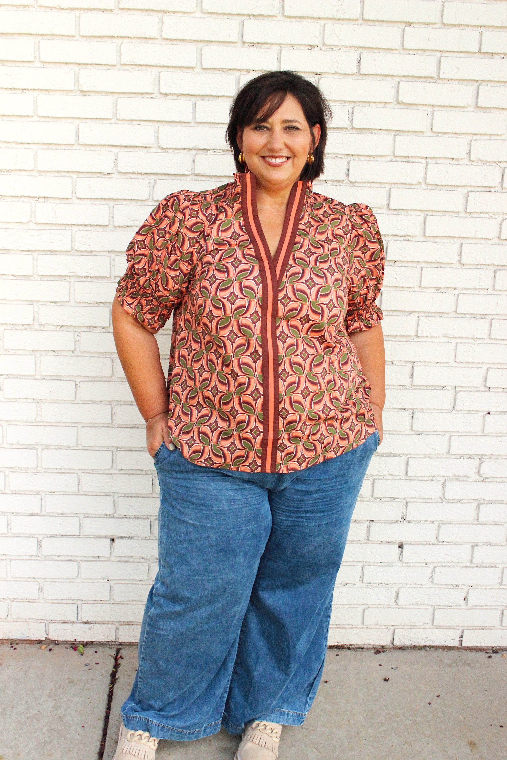 A Dusting of Leaves Plus Blouse
