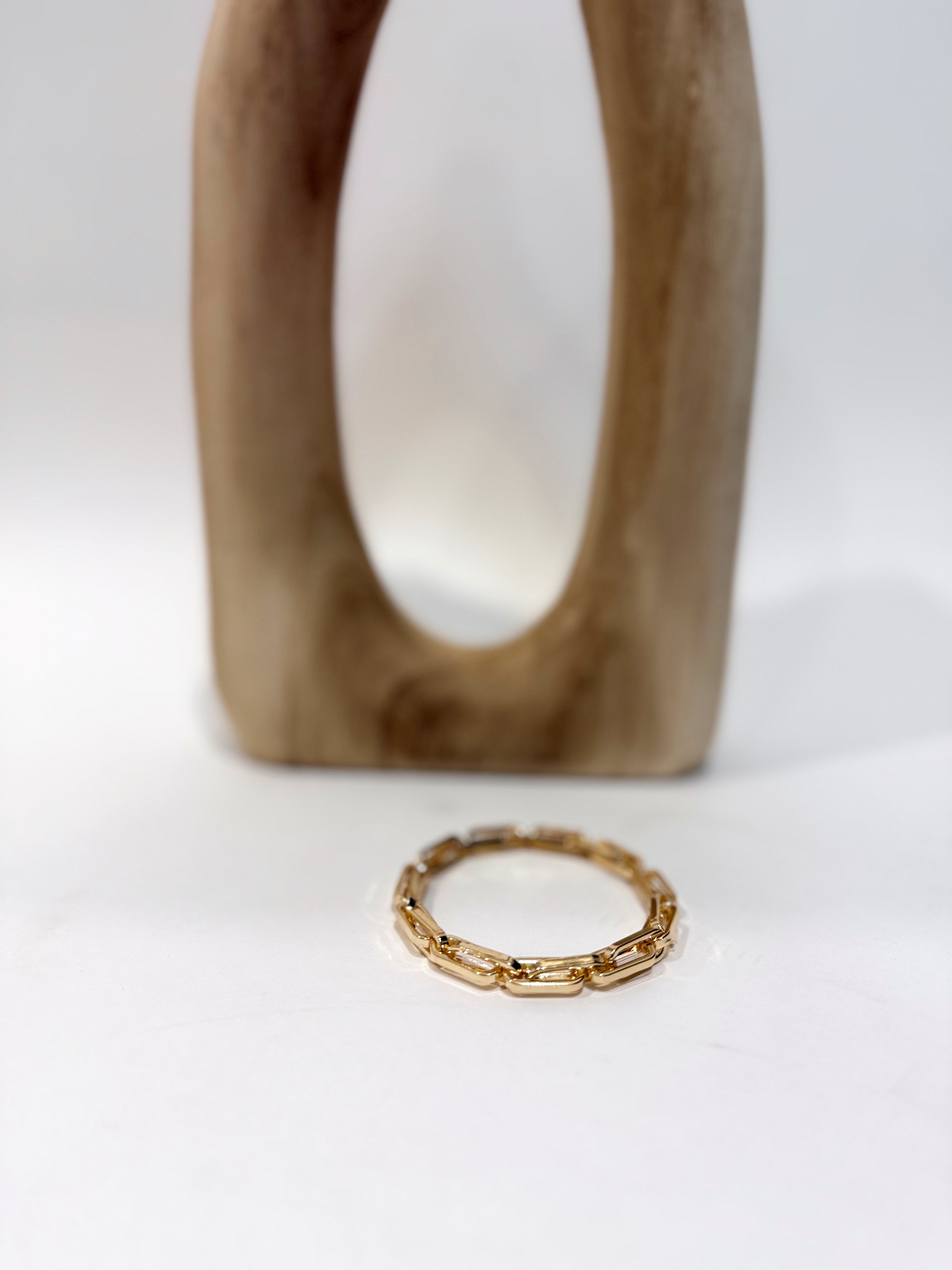 Caroline Hill - Rabson Link Stretch Bracelet Gold