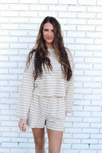 Toffee Stripe Shorts Set