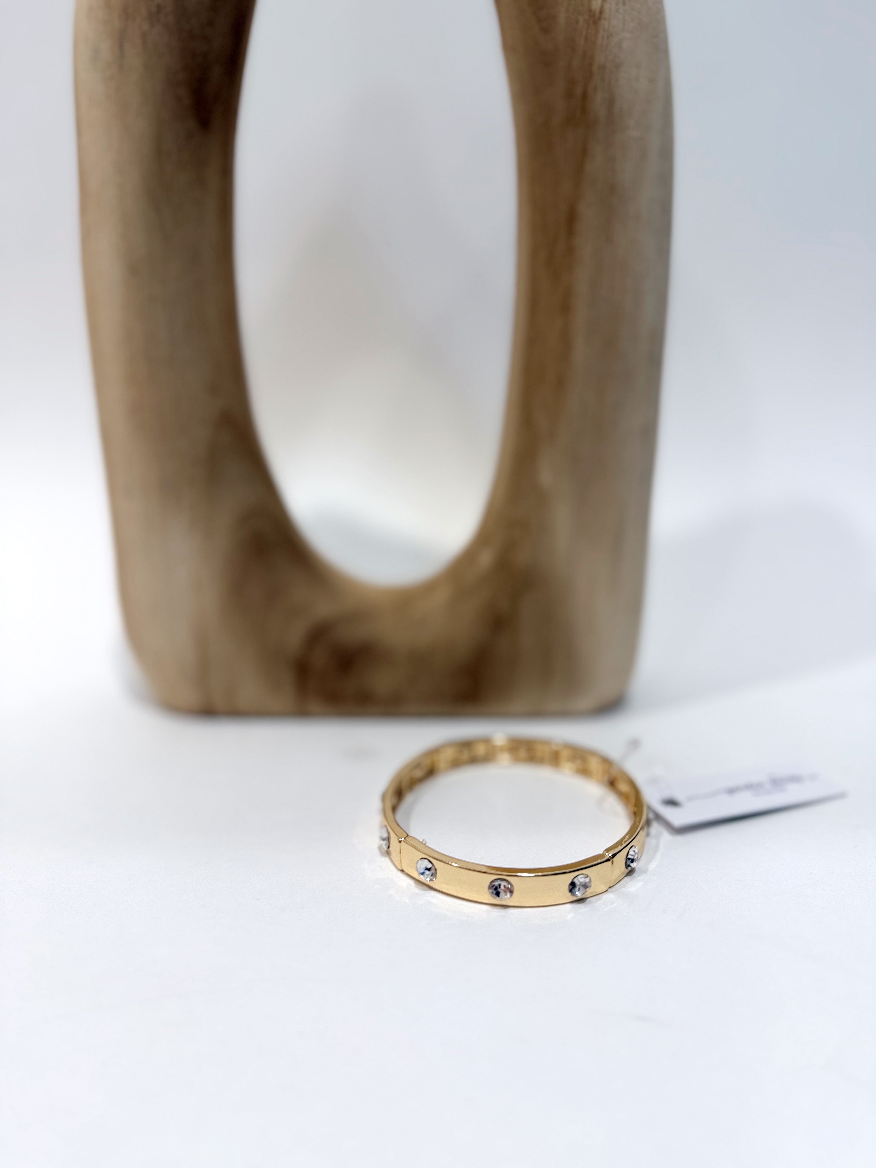 Caroline Hill - Fleischman CZ Stretch Bracelet Gold