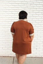 Striped in Brown Plus Dress