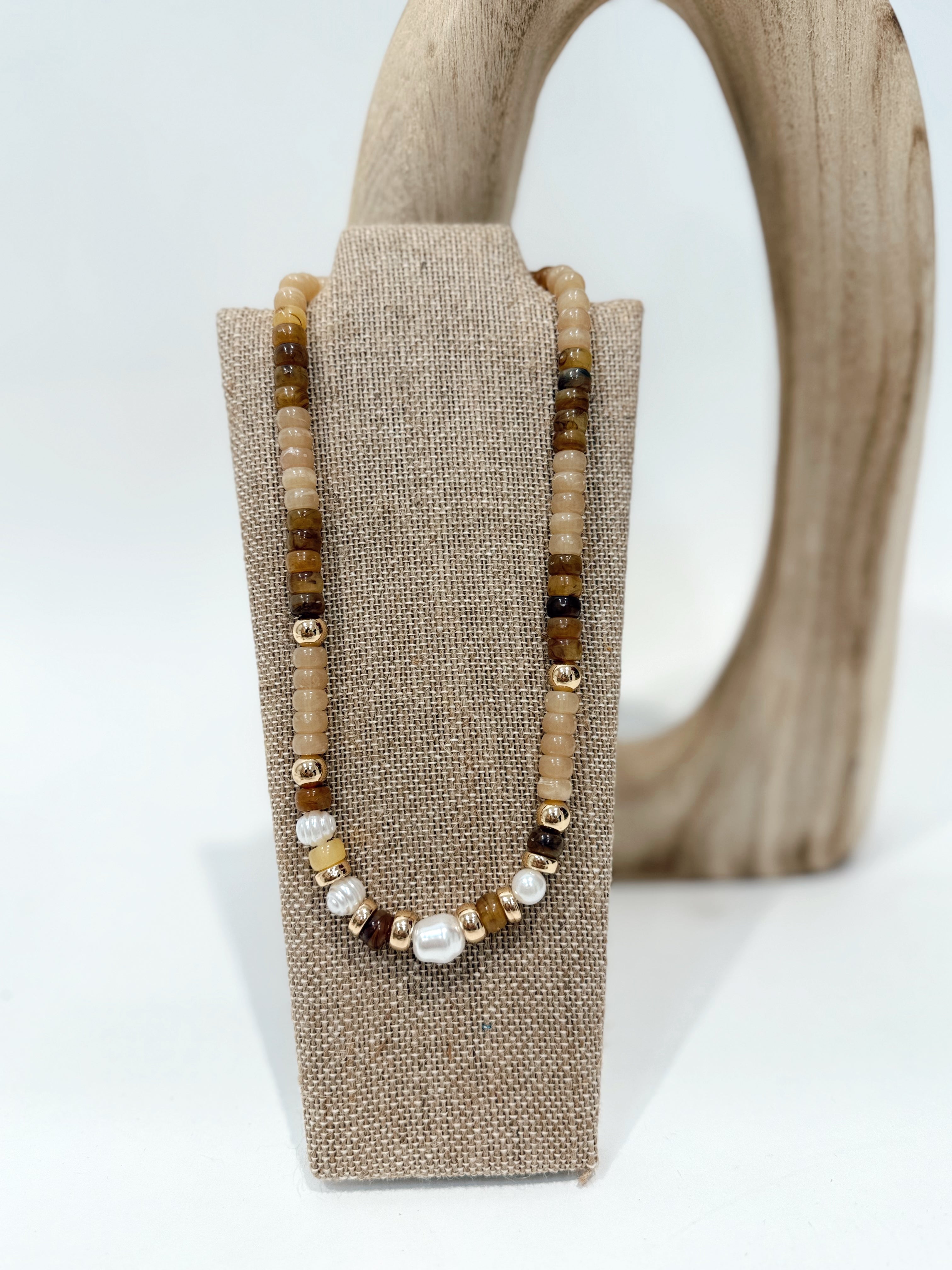 Caroline Hill - Bowie Bead and Pearl Necklace
