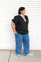 Tan x Black Plus Size Blouse