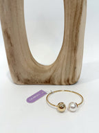 VIOROO Golden Grace Pearl Cuff Bracelet