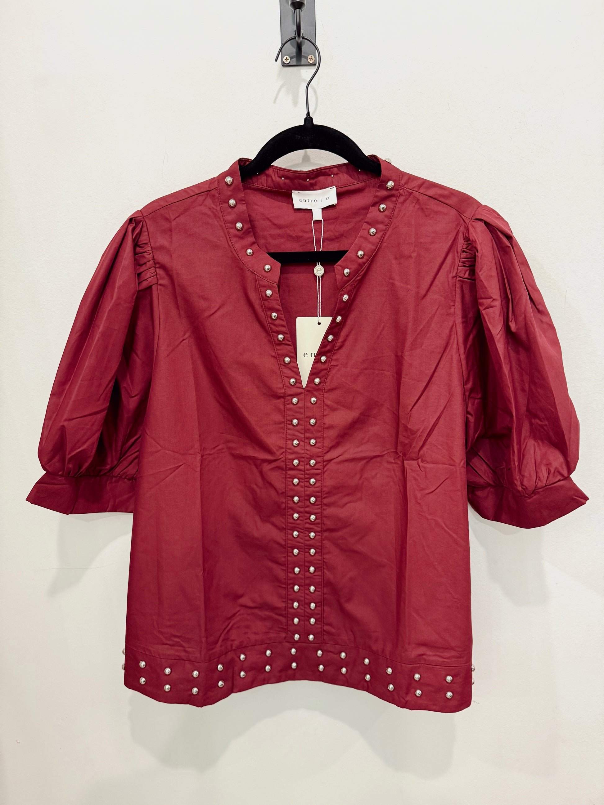 Midnight Studded Plus Blouse