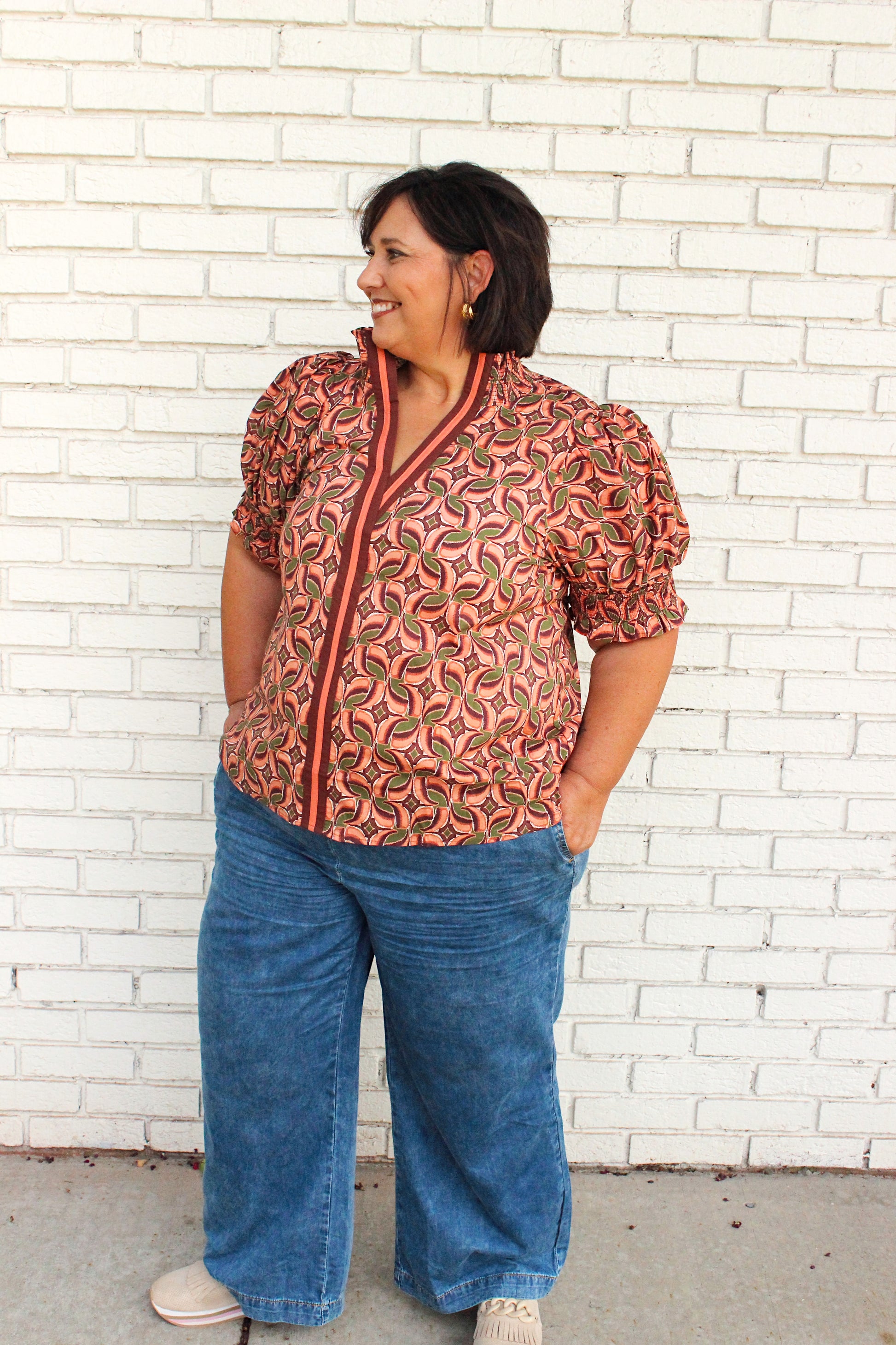 A Dusting of Leaves Plus Blouse
