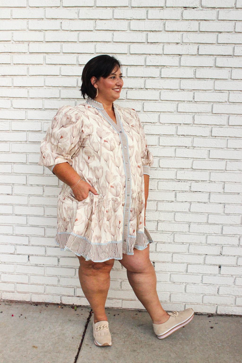Florally Invited to Fall Plus Dress