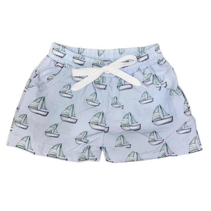 Boys Sailboat Swim Trunks