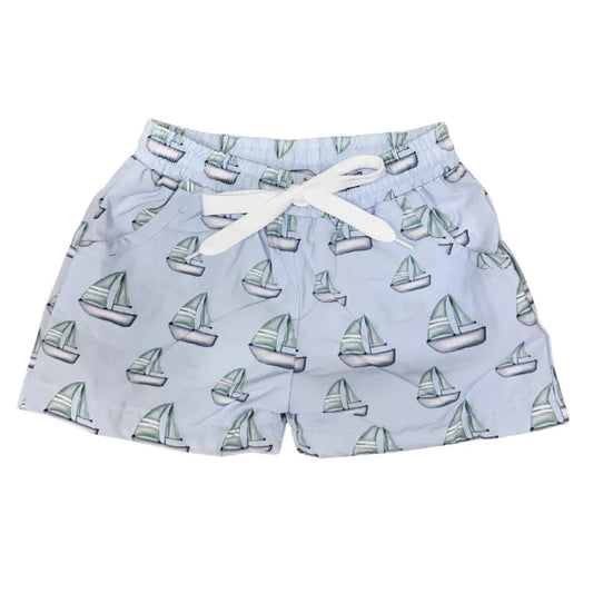 Boys Sailboat Swim Trunks