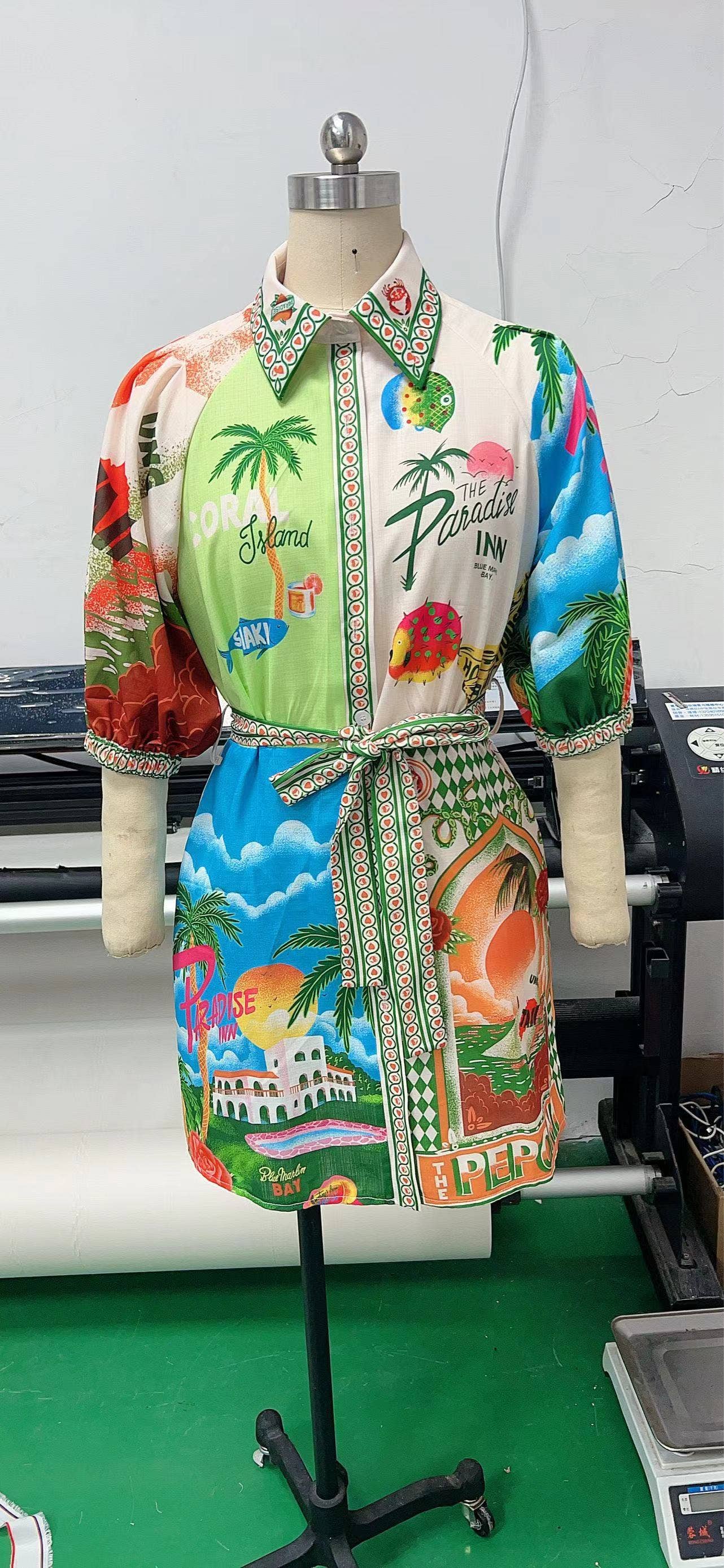 Lily Clothing - PRINTED SHIRT CARDIGAN DRESS