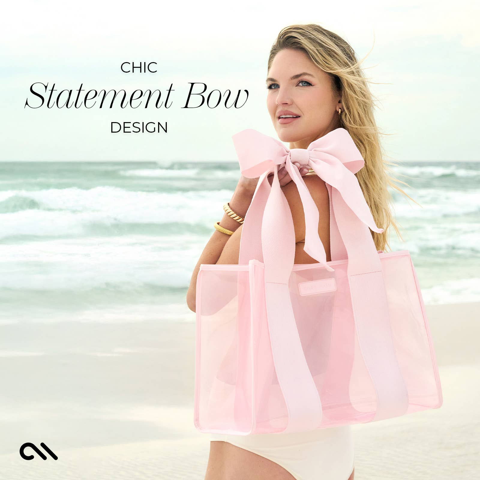 Case-Mate - Special Edition Bow Beach Tote With Phone Pouch: Ballet Pink
