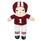 Petit Ami & Zubels - Football Player Knit Dolls: Red/White / 7" Rattle