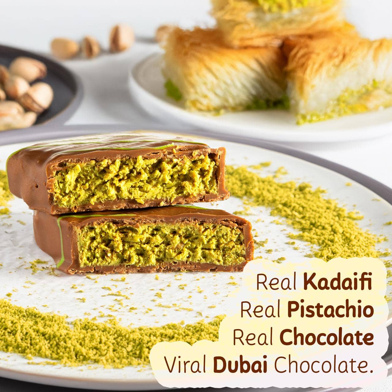 Carian's Bistro Chocolates - Famous Dubai Chocolate Bar, Premium Pistachio
