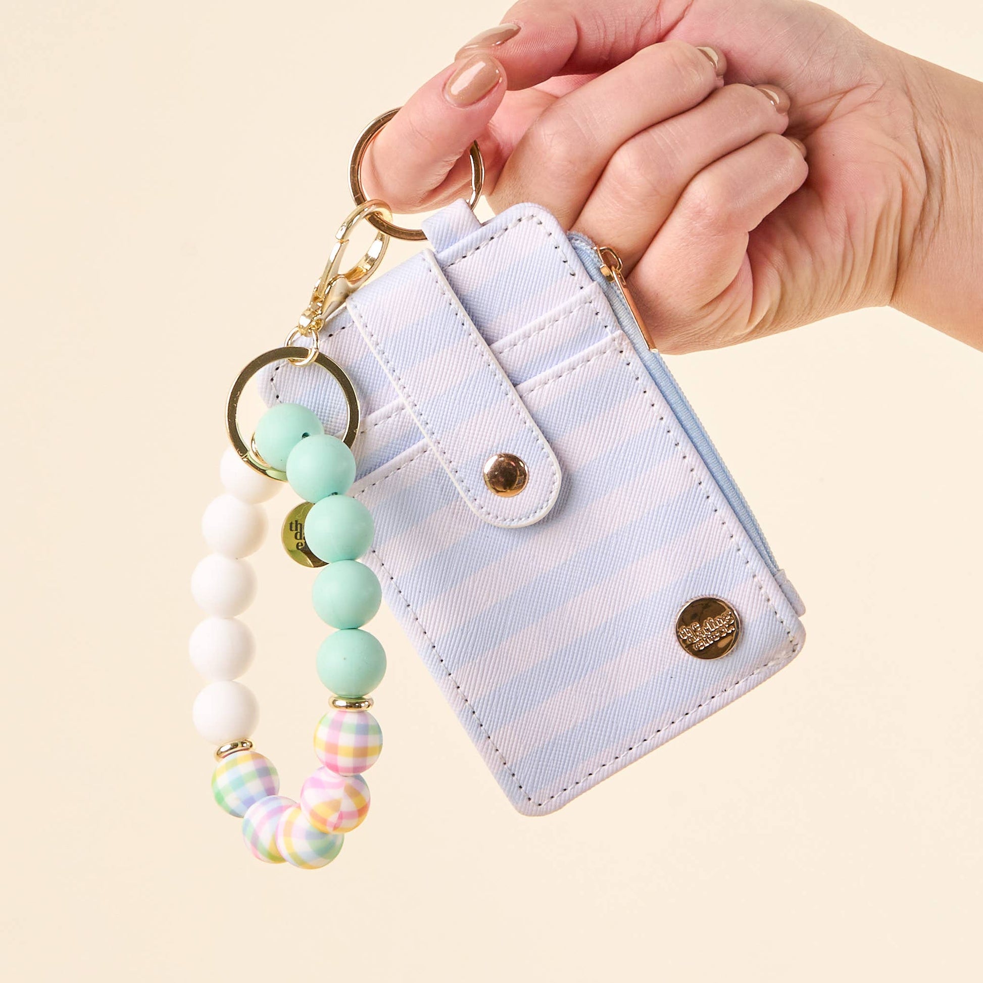 The Darling Effect - Keychain Wallet-Gingham Blue