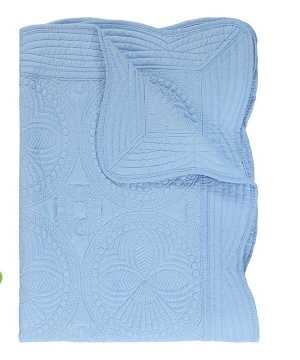 Zsa Zsa & LoLLi Monogram Blanks - Heirloom Quilt - Baby Quilt Blanket Swaddle Monogram: White