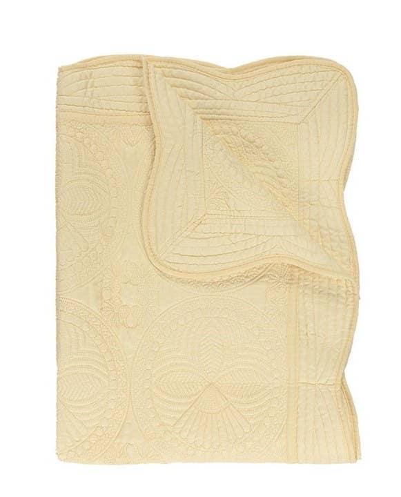 Zsa Zsa & LoLLi Monogram Blanks - Heirloom Quilt - Baby Quilt Blanket Swaddle Monogram: White