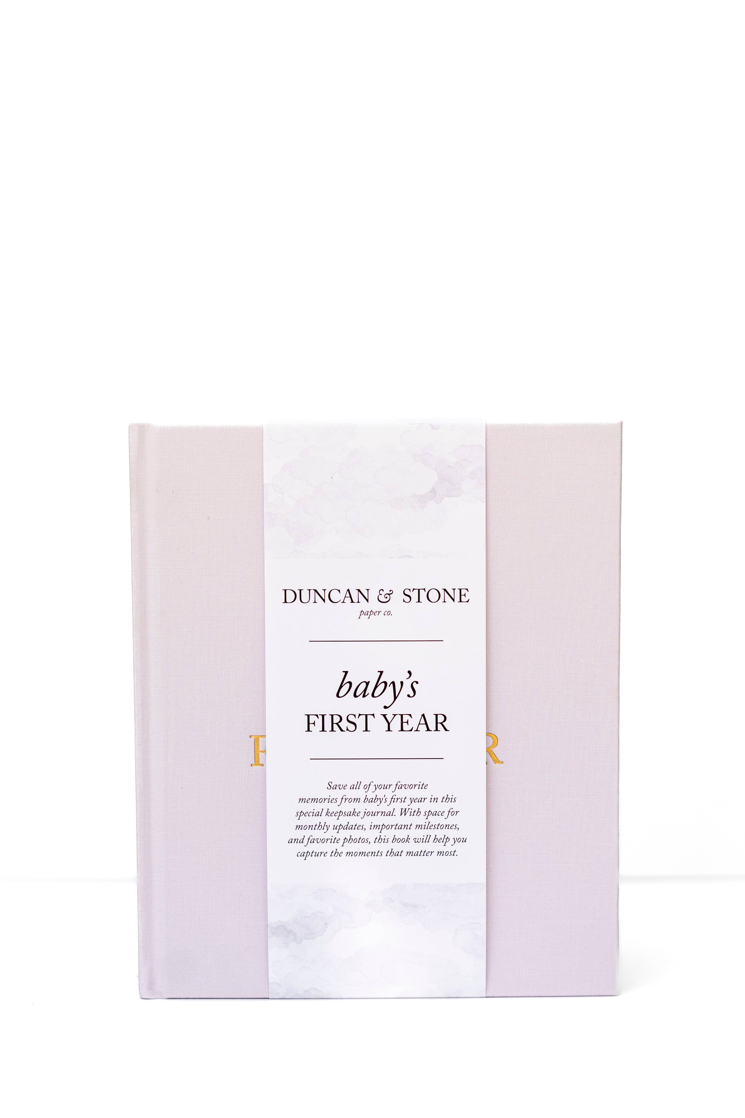 Duncan & Stone Paper Co. - Baby's First Year Memory Book & Photo Album | Mother's Day: Sky Blue