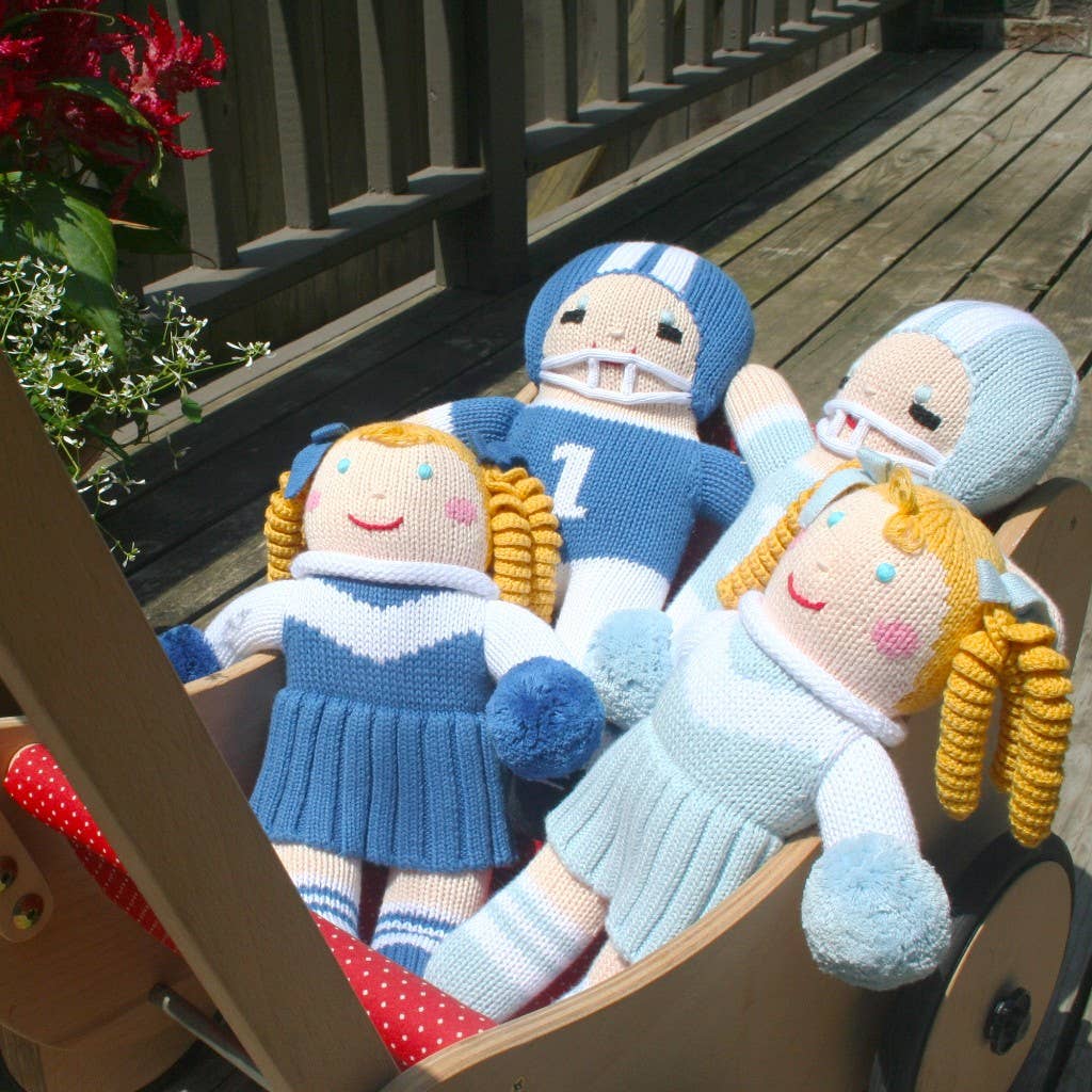 Petit Ami & Zubels - Football Player Knit Dolls: Red/White / 7" Rattle