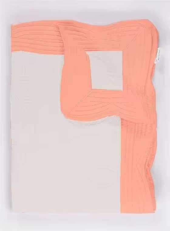 Zsa Zsa & LoLLi Monogram Blanks - Heirloom Quilt - Baby Quilt Blanket Swaddle Monogram: White