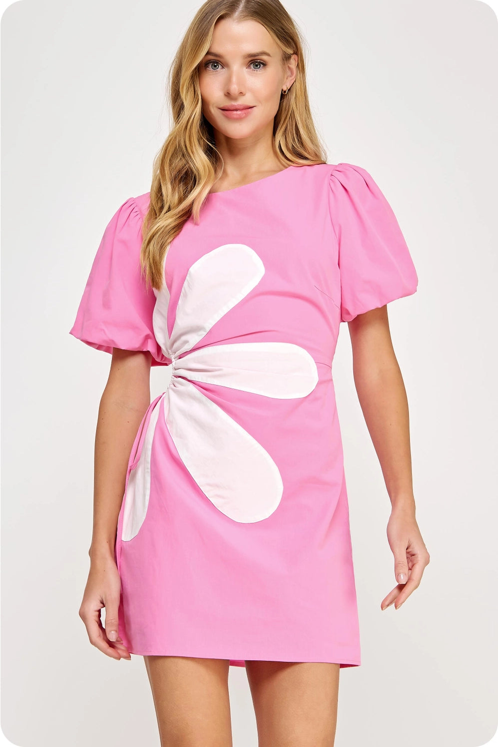 Flower Cut Out Mini Dress