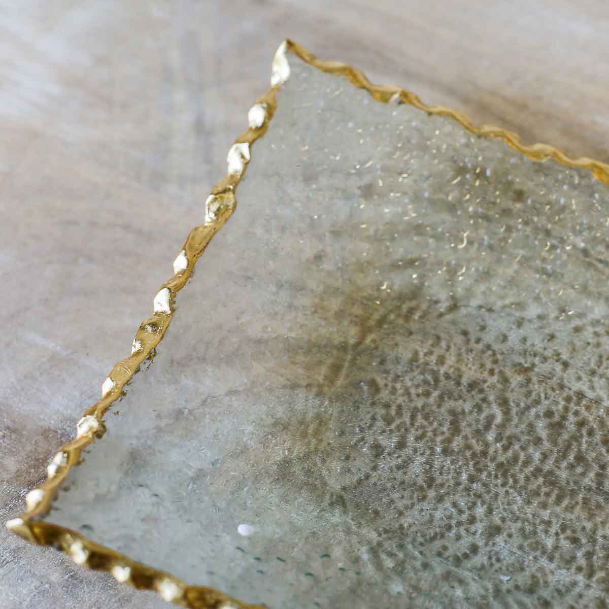 The Royal Standard - Fairbanks Rectangle Platter   Clear/Gold   13.75x1x6
