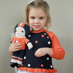 Petit Ami & Zubels - Football Player Knit Dolls: Red/White / 7" Rattle