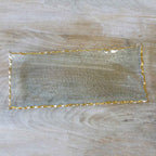 The Royal Standard - Fairbanks Rectangle Platter   Clear/Gold   13.75x1x6