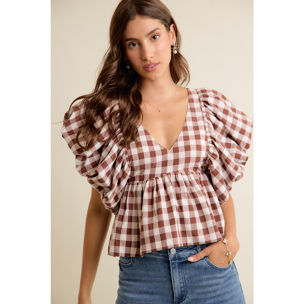 Sweetheart  Gingham Blouse