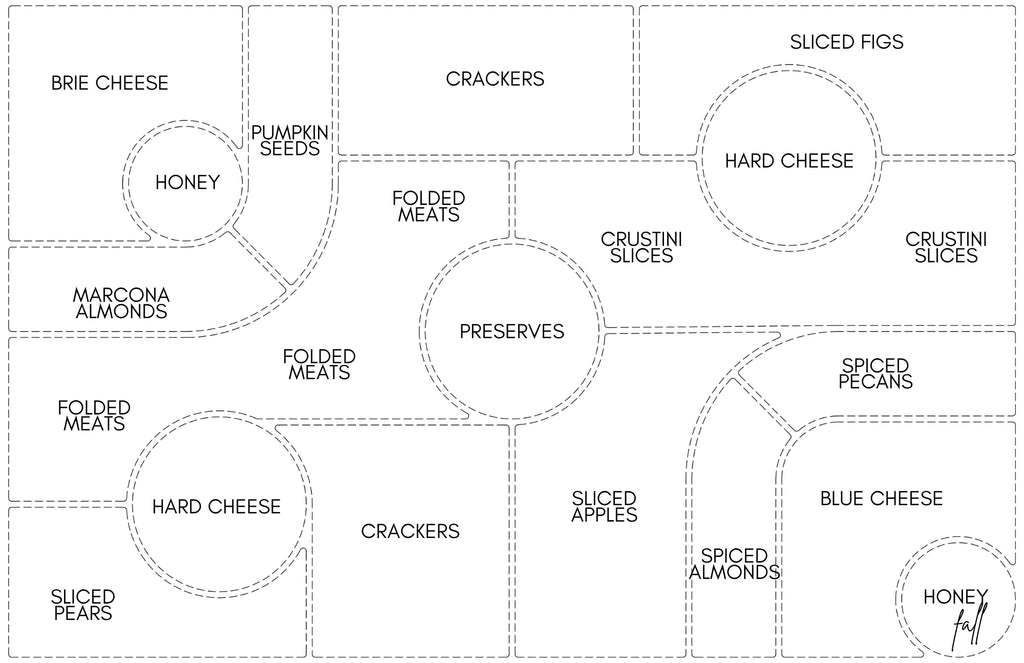 11 x 17 Charcuterie Map Insert Set of 10