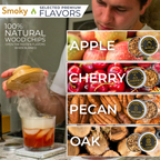 NOBLESIP - Wood Chips for Cocktail and Food Smokers, Bar gift case 4pcs