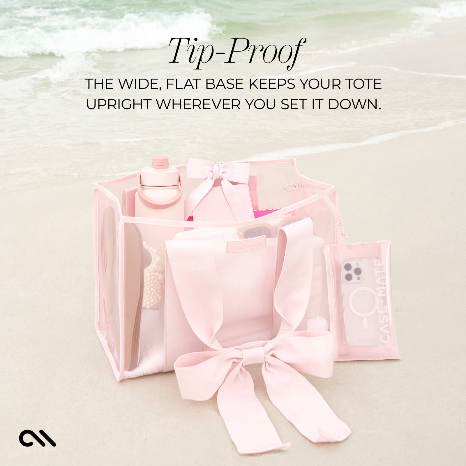 Case-Mate - Special Edition Bow Beach Tote With Phone Pouch: Ballet Pink