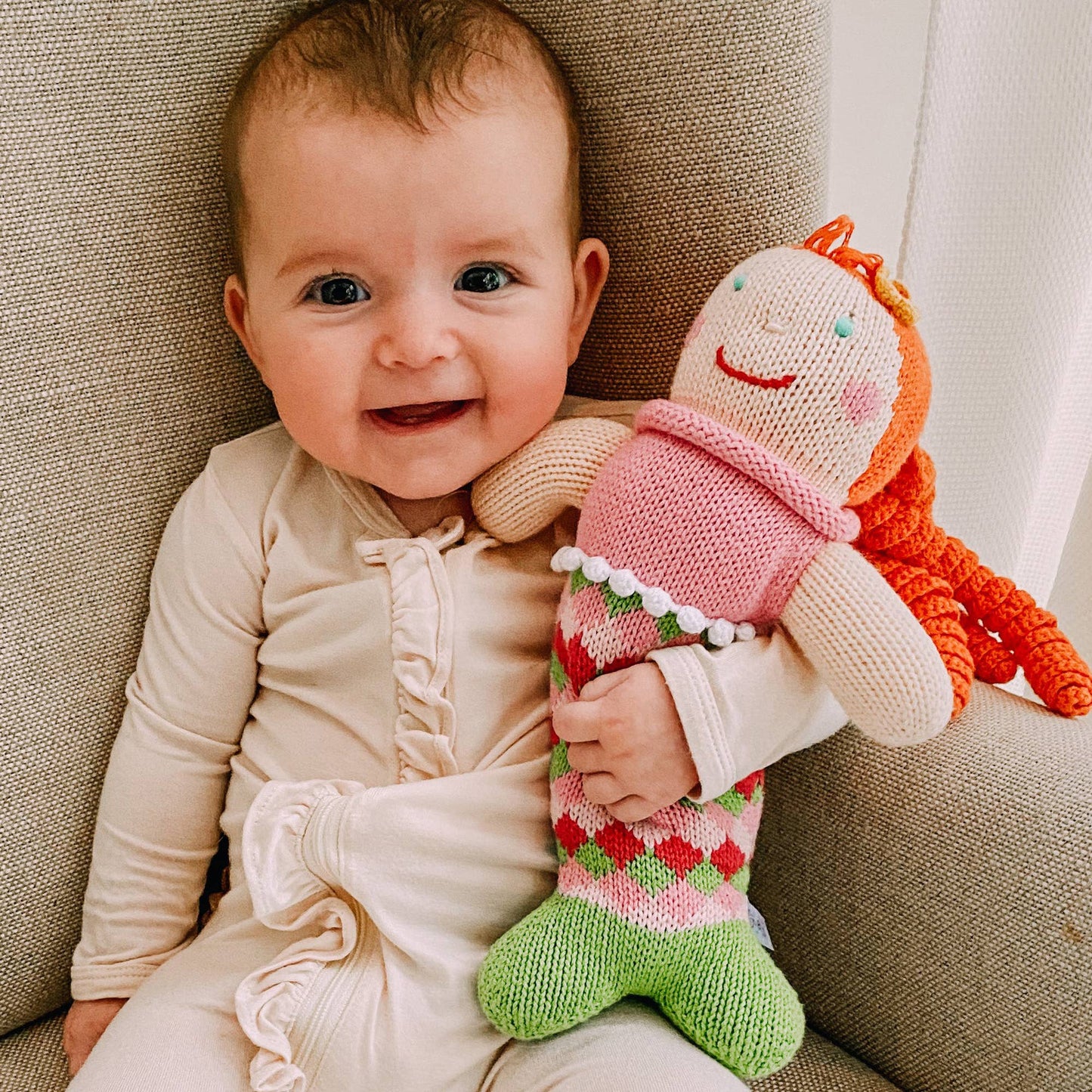 Petit Ami & Zubels - Penny the Mermaid Knit Doll: 7" Rattle