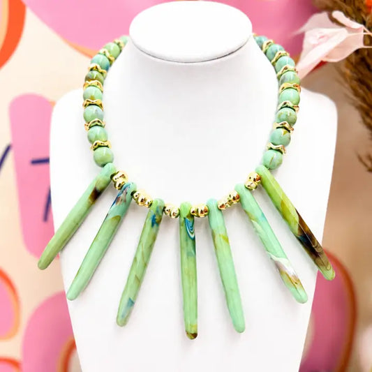 Sea Glass Spike Necklace