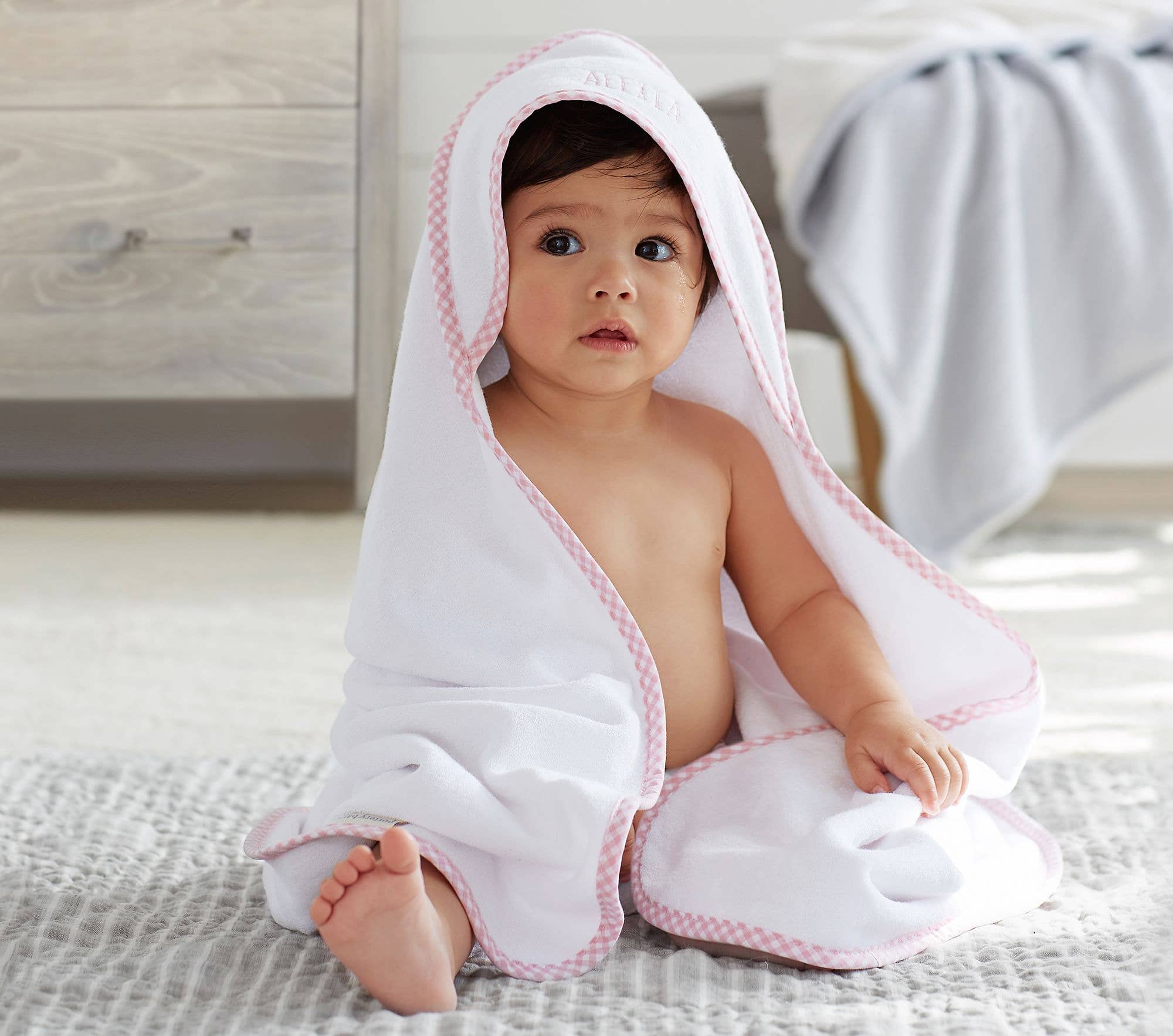 Zsa Zsa & LoLLi - Hooded Terry Cloth Towel Bath Set - Gingham: Blue