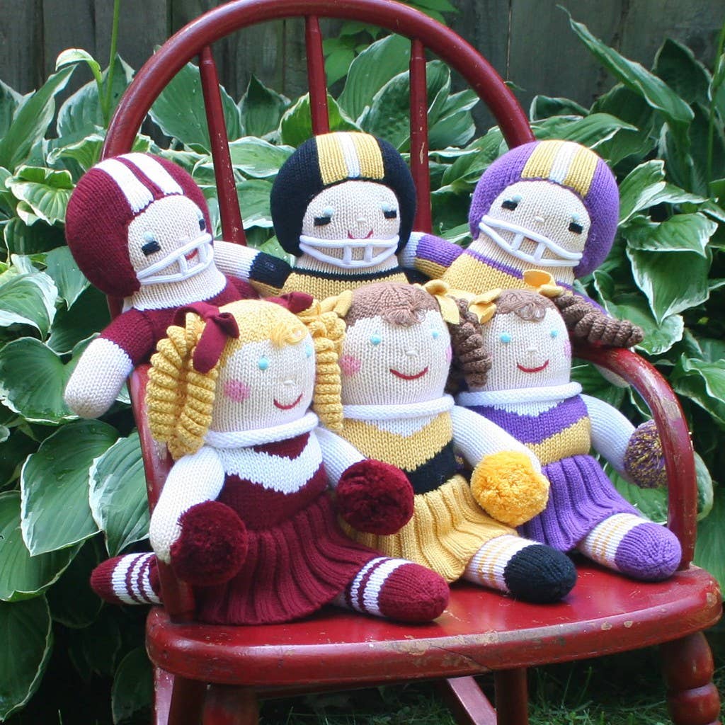 Petit Ami & Zubels - Football Player Knit Dolls: Red/White / 7" Rattle