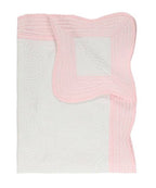 Zsa Zsa & LoLLi Monogram Blanks - Heirloom Quilt - Baby Quilt Blanket Swaddle Monogram: White