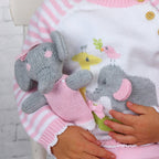 Petit Ami & Zubels - Edna the Elephant Hand-Knit Rattle: 7" Rattle