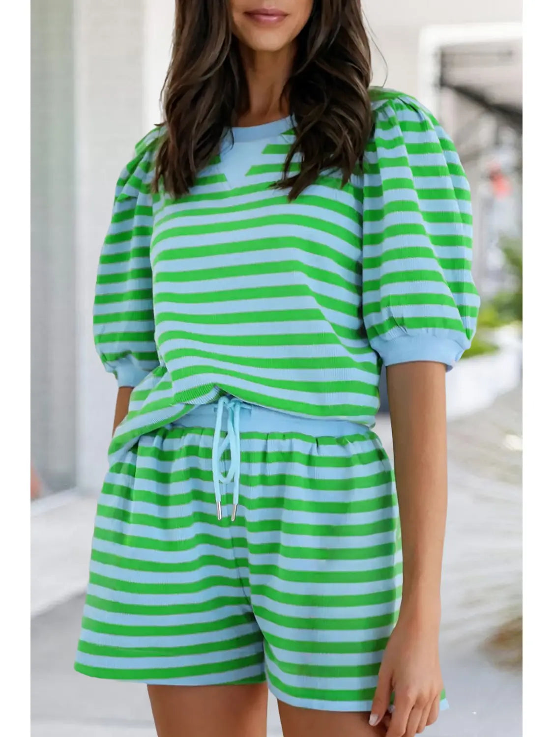 Green Apple Two-Piece Stripe Set