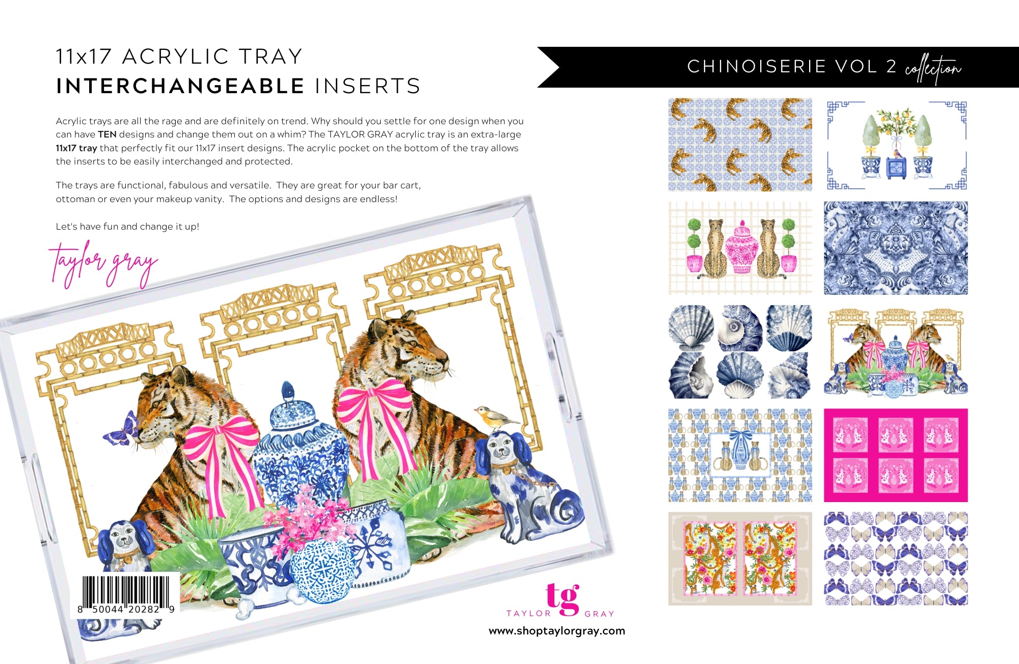 11 x 17 Chinoiserie Vol 2 Insert Set of 10