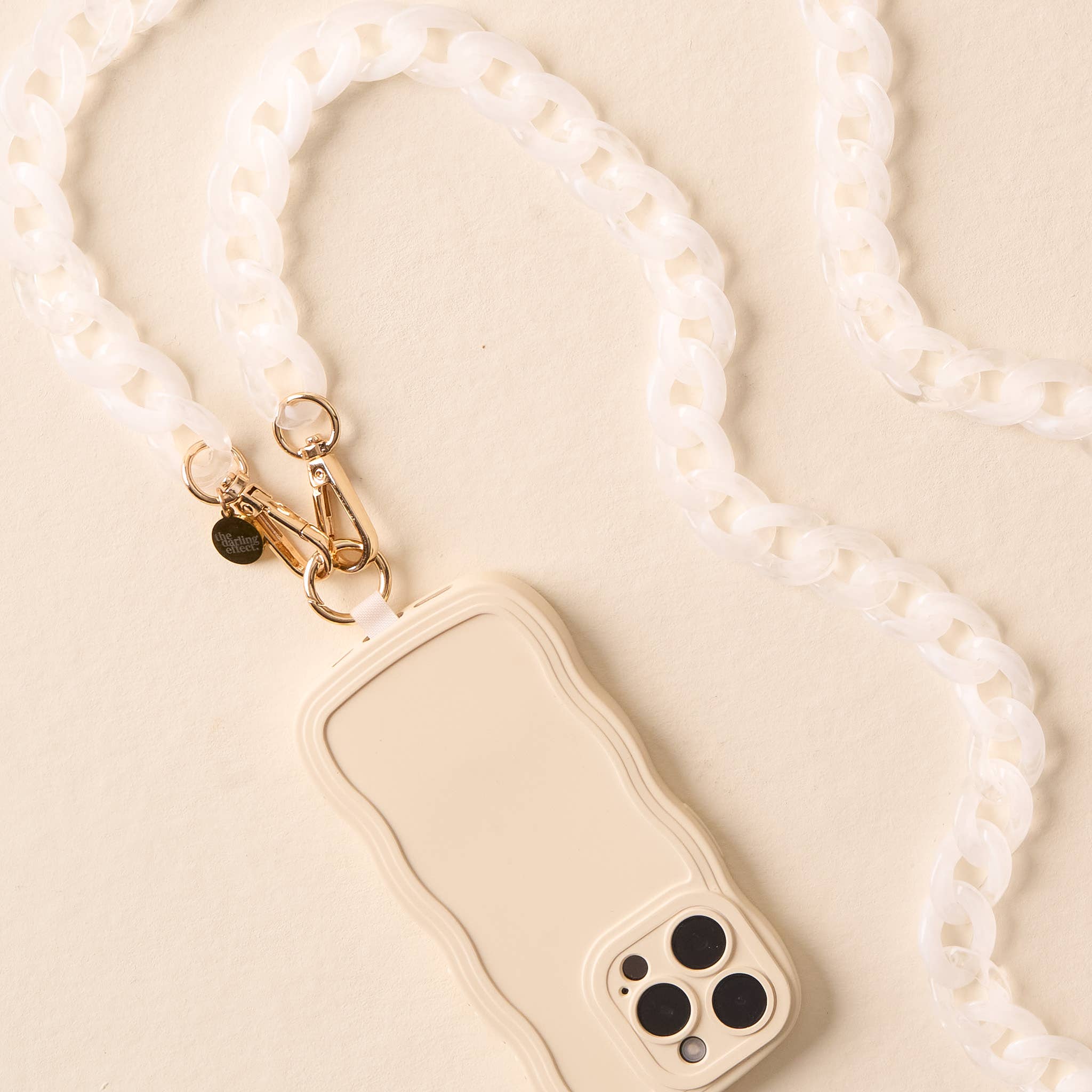 The Darling Effect - Hold the Phone Crossbody Chain-Frosted White