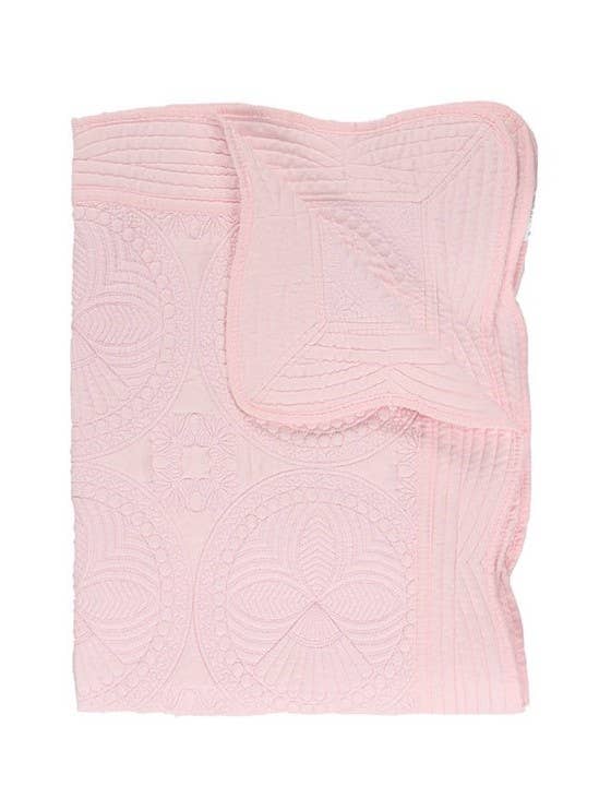 Zsa Zsa & LoLLi Monogram Blanks - Heirloom Quilt - Baby Quilt Blanket Swaddle Monogram: White