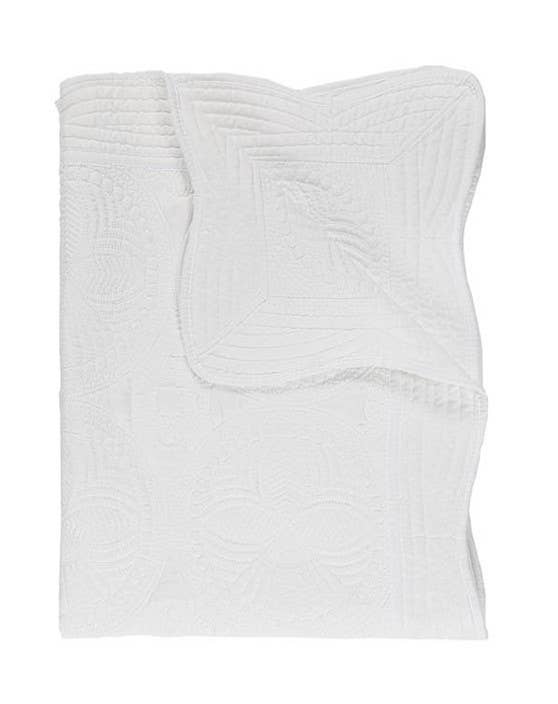 Zsa Zsa & LoLLi Monogram Blanks - Heirloom Quilt - Baby Quilt Blanket Swaddle Monogram: White