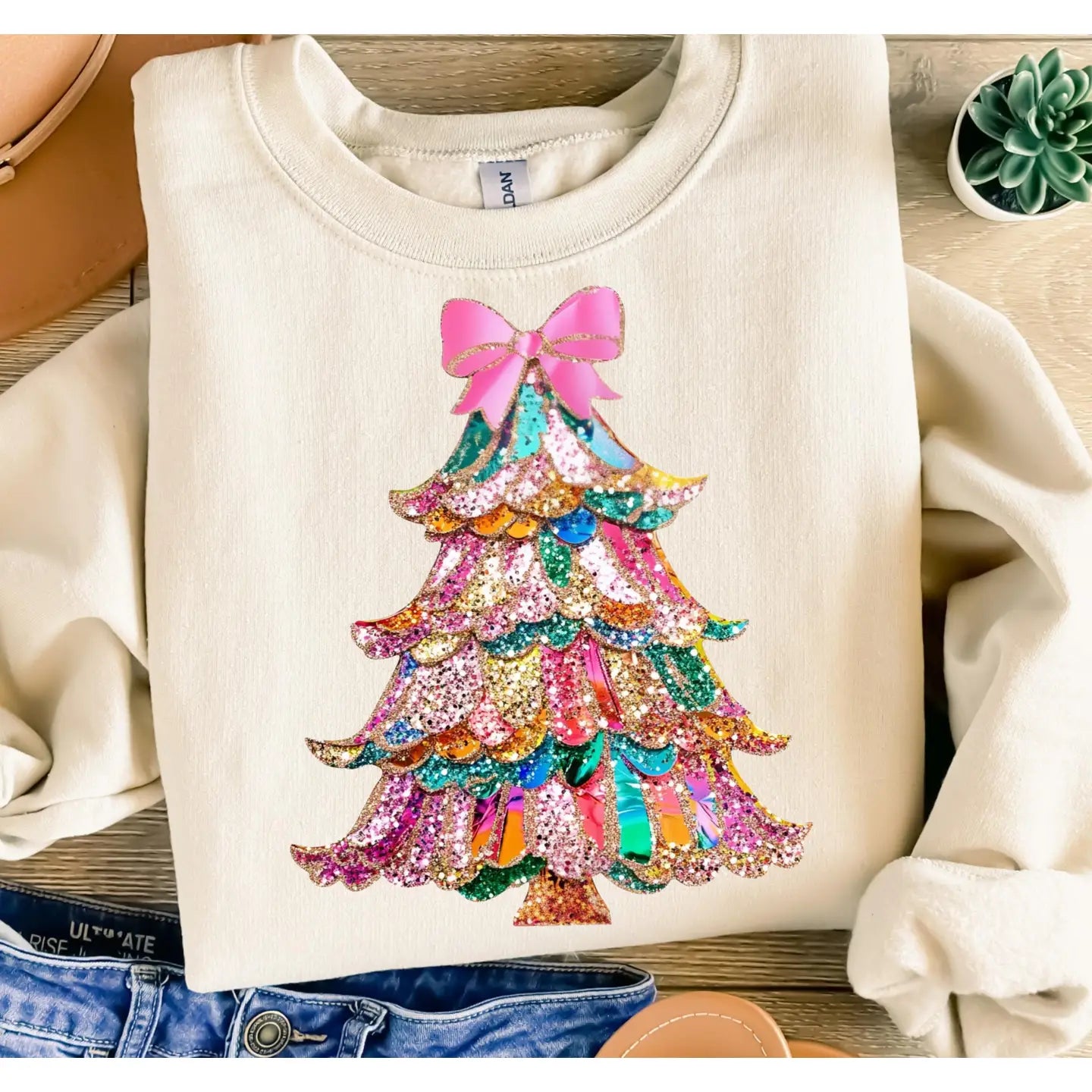 Colorful Bow Holiday Sweatshirt