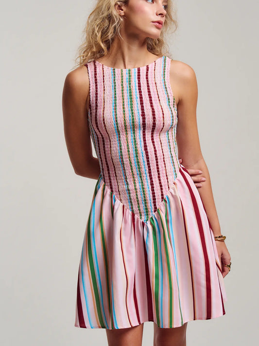 Sorbet Stripes Mini Dress