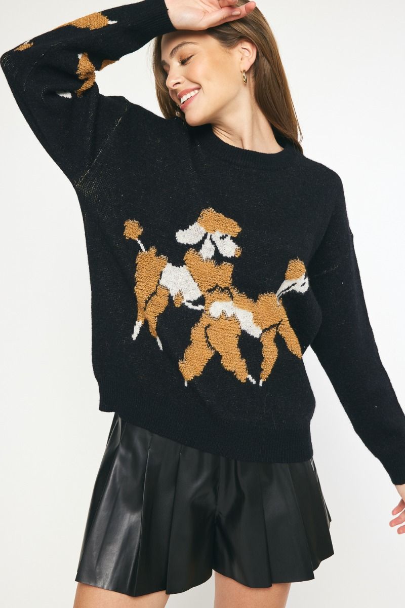 Poodle Club Embroidered Sweater
