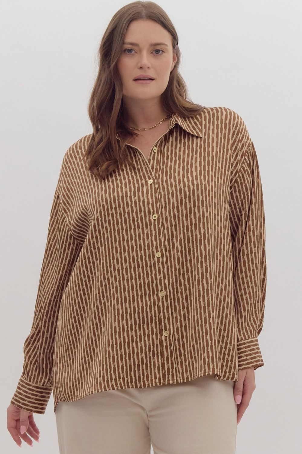 Caramel Drift Plus Blouse